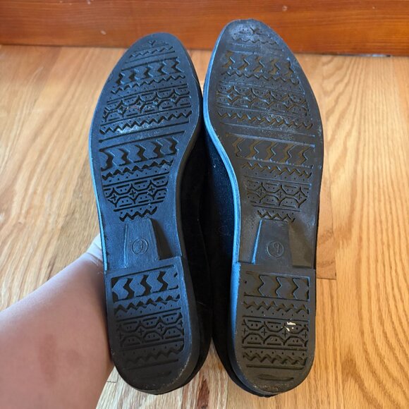 Black Velvet Ugly Christmas Shoes Flats Slippers Christmas Baubles Stars Size 9 - Picture 6 of 6